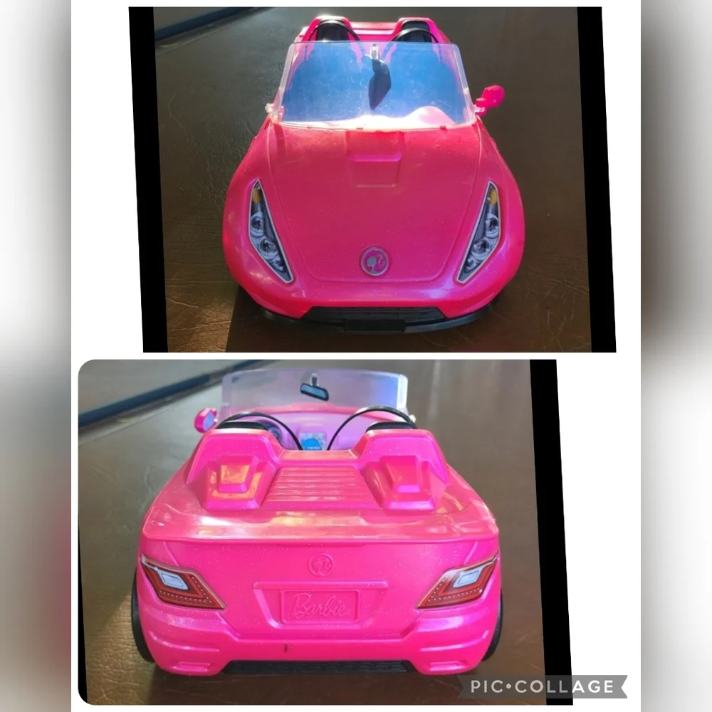 Barbie Glam Convertible Hot Pink‎ Car Used Toy Doll Ride Whip